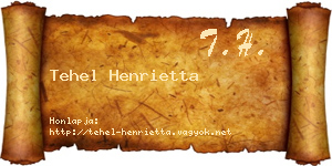 Tehel Henrietta névjegykártya